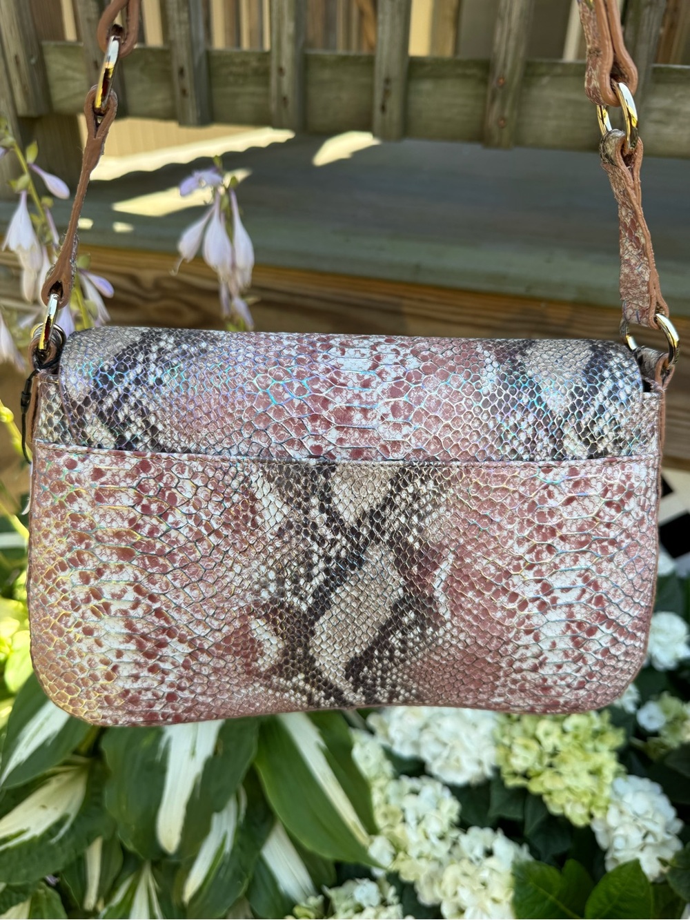 Brahmin Nerida Shoulder Bag Multi Skyterra Pink Gold Leather - Picture 5 of 12